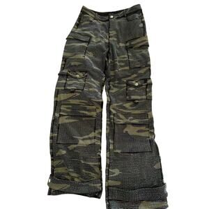 NWT Akira Rhinestone Camo Cargo Pants  M